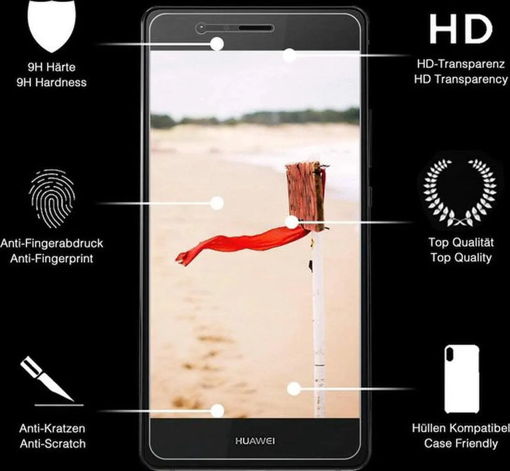 Huawei P9 Lite 2016 Screenprotector Gehard 9H – Anti-kras – 2-Pack-Ilumina Benelux