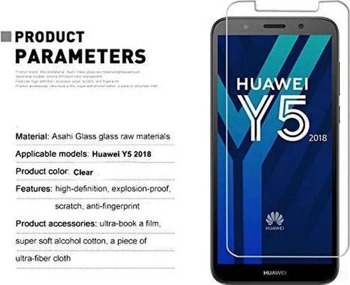 Huawei Y5 2018 – 9H Gehard Glas – Anti-kras – 3-Pack Tempered Glas-Ilumina Benelux