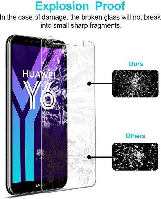 Huawei Y6 2018 – 9H Gehard Glas – Anti Kras – 3-Pack Tempered Glas-Ilumina Benelux