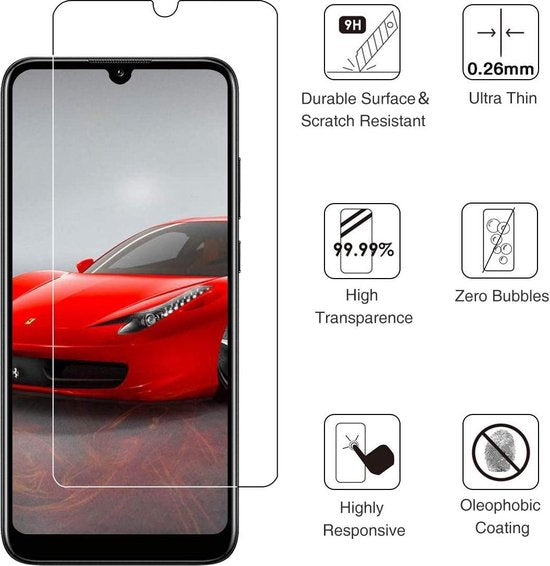 Huawei Y6 2019 Screenprotector Gehard 9H – Anti-kras – 3-Pack-Ilumina Benelux