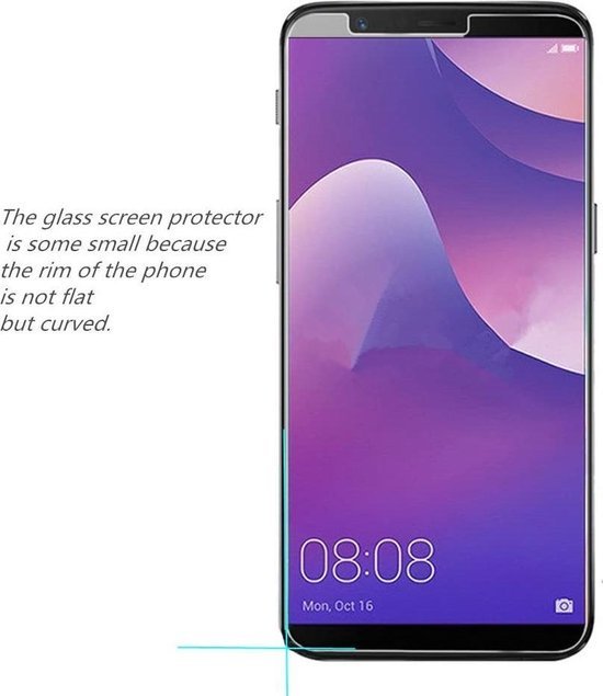 Huawei Y7 2018 Screenprotector Gehard 9H – Anti-kras – Tempered Glas – 1-Pack-Ilumina Benelux