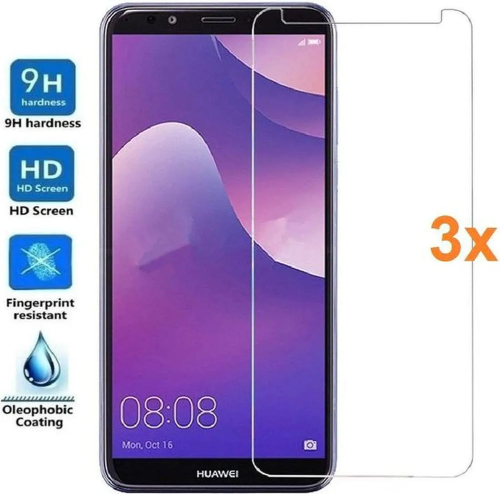 Huawei Y7 2018 Screenprotector Gehard 9H – Anti-kras – Tempered Glas – 1-Pack-Ilumina Benelux