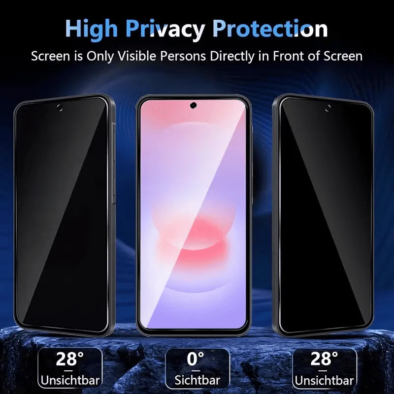 Samsung Galaxy A57 Screenprotector Privacy - Gehard Glas 9H – Anti-kras - 3-Pack Tempered Glas-Ilumina Benelux