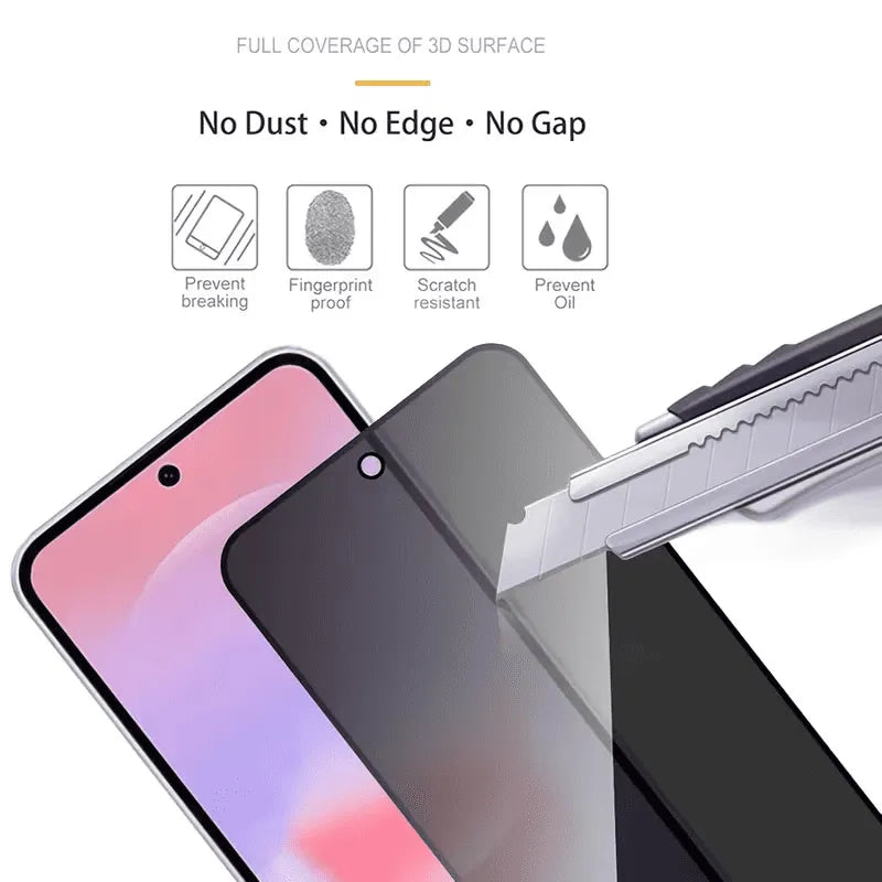 Samsung Galaxy A57 Screenprotector Privacy - Gehard Glas 9H – Anti-kras - 3-Pack Tempered Glas-Ilumina Benelux