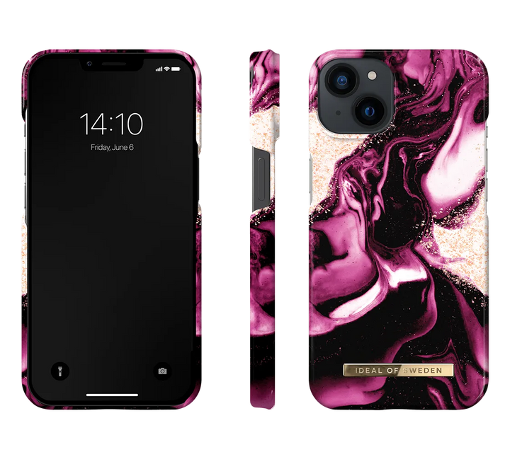 Ideal of Sweden iPhone 14 & 13 Backcover hoesje Golden Ruby Marble - Fashion Case - Ruby-Hoesjes-Ilumina Benelux