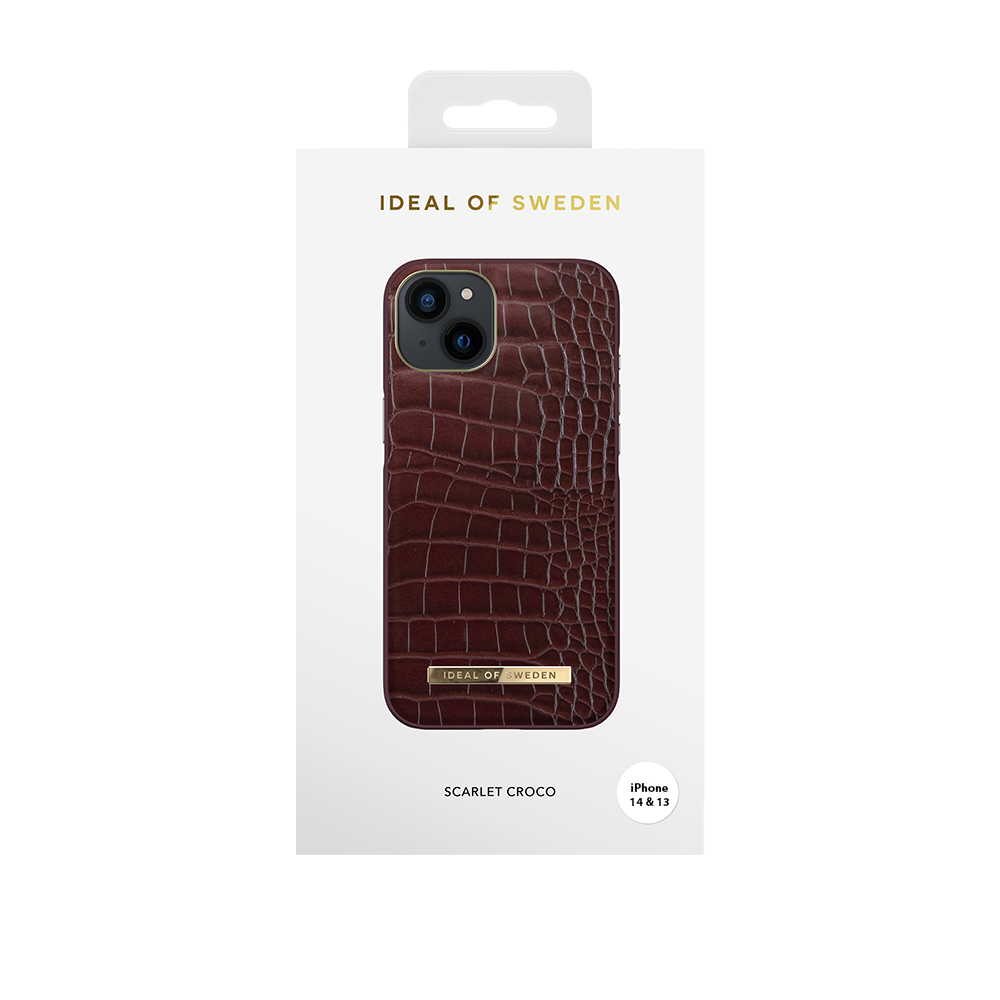 Ideal of Sweden iPhone 14 & 13 Backcover hoesje Scarlet Croco - Fashion Case - Scarlet-Hoesjes-Ilumina Benelux