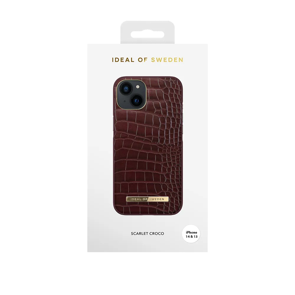 Ideal of Sweden iPhone 14 & 13 Backcover hoesje Scarlet Croco - Fashion Case - Scarlet-Hoesjes-Ilumina Benelux