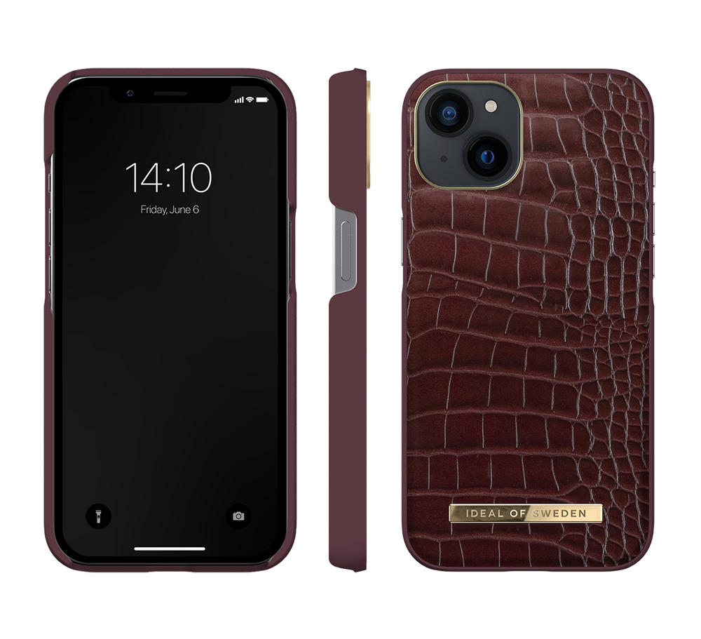Ideal of Sweden iPhone 14 & 13 Backcover hoesje Scarlet Croco - Fashion Case - Scarlet-Hoesjes-Ilumina Benelux