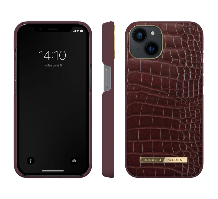 Ideal of Sweden iPhone 14 & 13 Backcover hoesje Scarlet Croco - Fashion Case - Scarlet-Hoesjes-Ilumina Benelux
