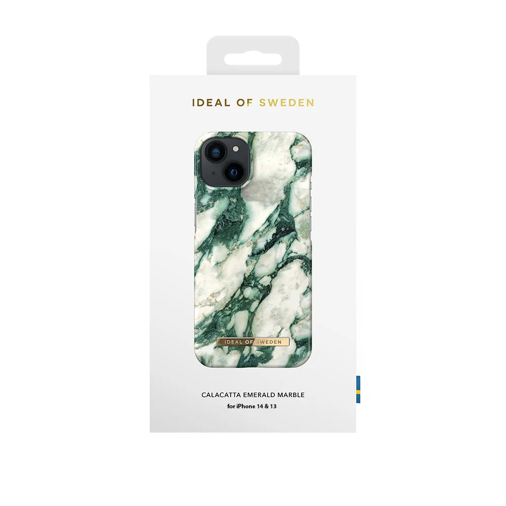 Ideal of Sweden iPhone 15 & 14 & 13 Backcover hoesje Calacatta Emerald Marble - Fashion Case - Calacatta-Hoesjes-Ilumina Benelux