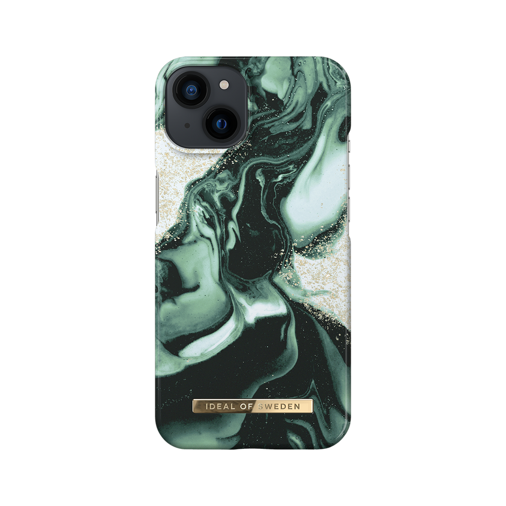 Ideal of Sweden iPhone 15 & 14 & 13 Backcover hoesje Golden Olive Marble -Fashion Case - Olijfgroen-Hoesjes-Ilumina Benelux