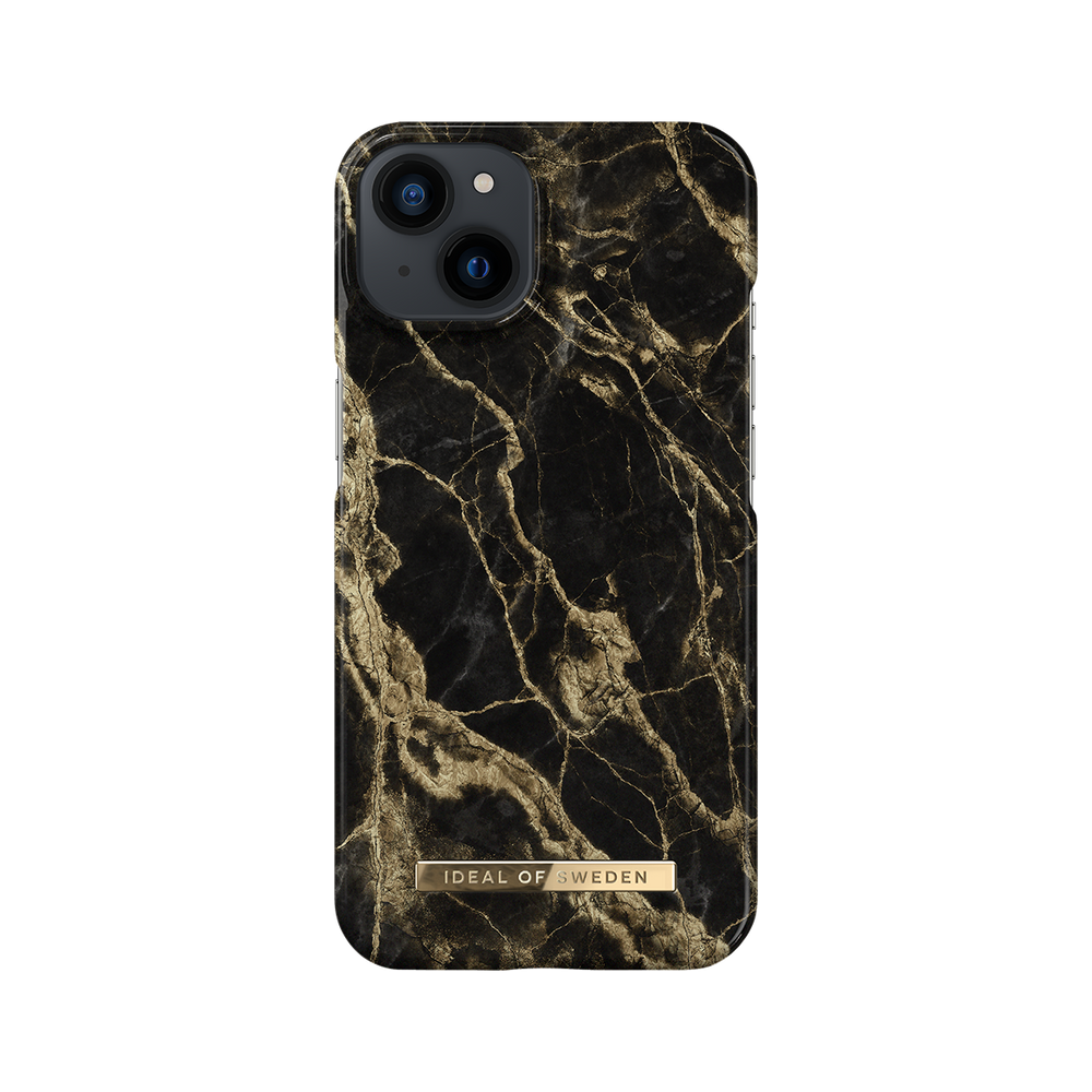 Ideal of Sweden iPhone 15 & 14 & 13 Backcover hoesje Golden Smoke Marble - Fashion Case - Zwart-Hoesjes-Ilumina Benelux