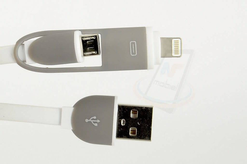 2 in 1 USB Kabel - Wit-USB-Kabels-Ilumina Benelux