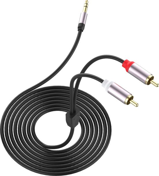 Jack naar tulp kabel – 3,5mm naar 2x RCA male – Stereo audio – Gold plated – Universeel-Ilumina Benelux