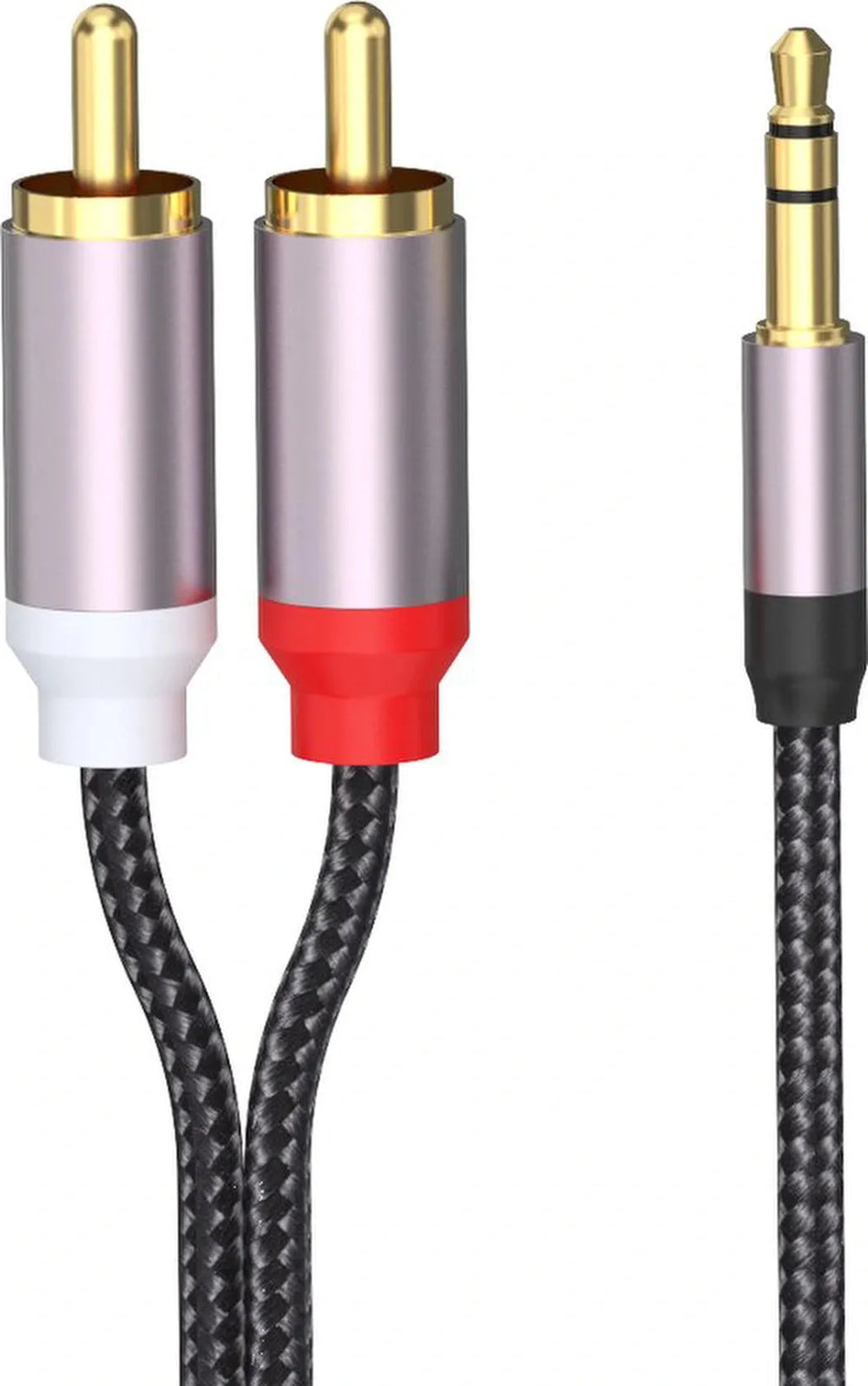 Jack naar tulp kabel – 3,5mm naar 2x RCA male – Stereo audio – Gold plated – Universeel-Ilumina Benelux