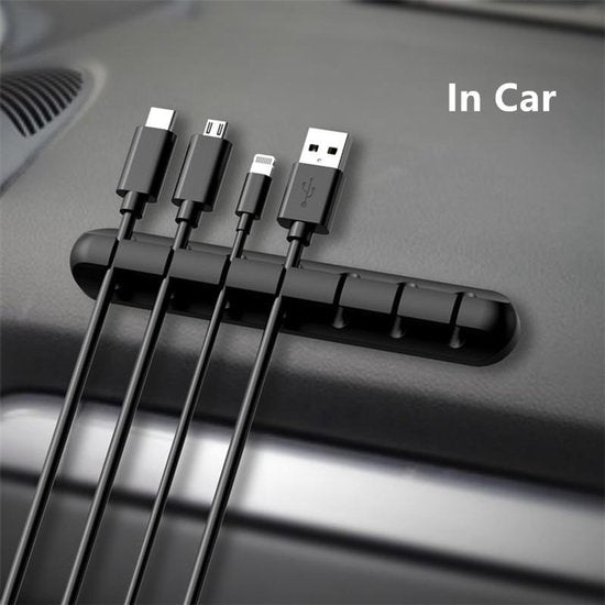 Kabel organiser – Zelfklevende kabelclips voor 5 kabels – Kabelmanagement voor kantoor, pc, auto & tv – Zwart-Kabel Organizer-Ilumina Benelux