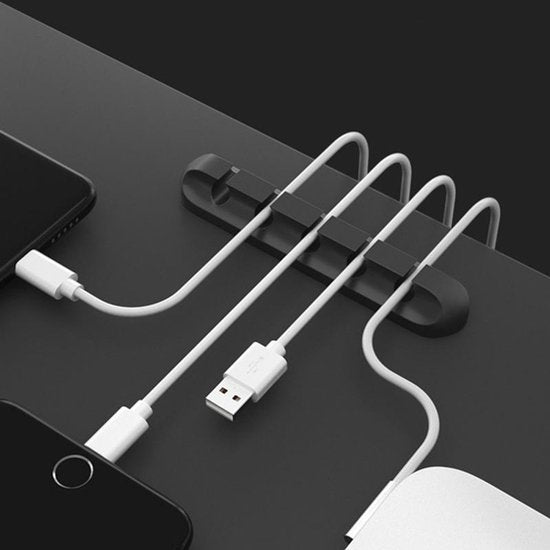 Kabel organiser – Zelfklevende kabelclips voor 5 kabels – Kabelmanagement voor kantoor, pc, auto & tv – Zwart-Kabel Organizer-Ilumina Benelux