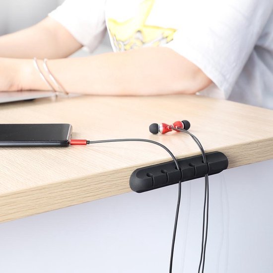Kabel organizer – Siliconen kabelclips – Zelfklevend – Voor bureau & auto – Zwart-Kabel Organizer-Ilumina Benelux