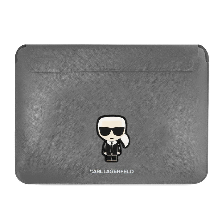 Karl Lagerfeld 14 Inch Laptop- en Tablet-Sleeve - Saffiano Ikonik - Zilver-Laptopcover-Ilumina Benelux