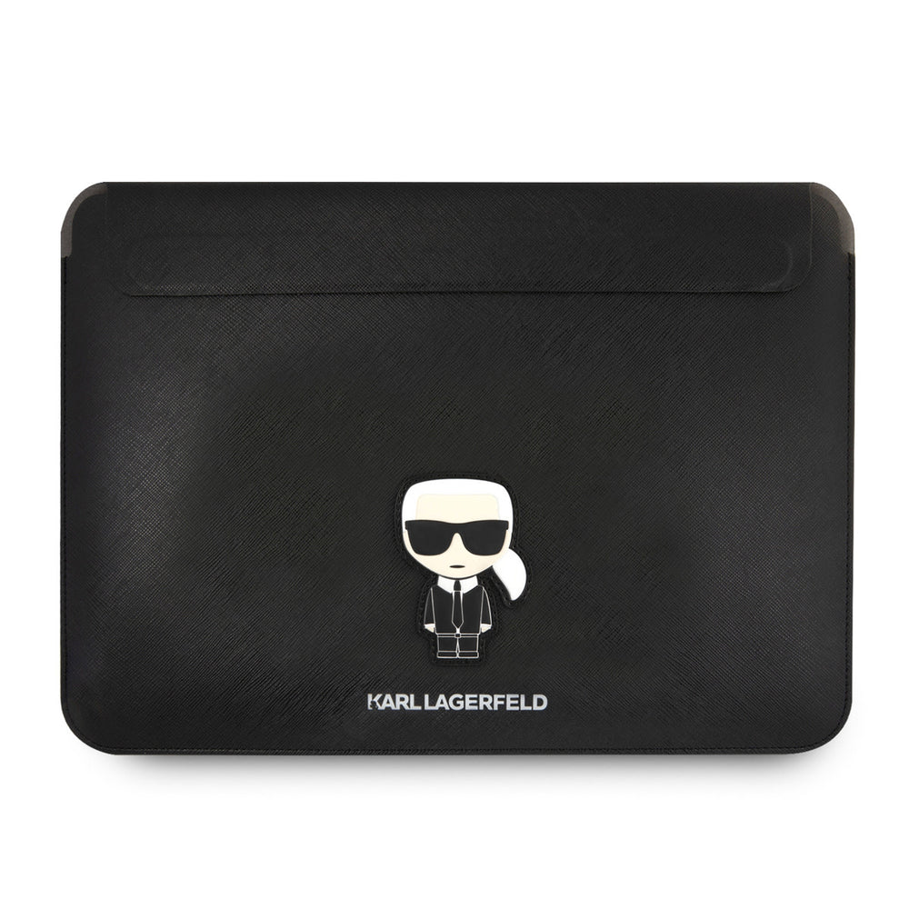 Karl Lagerfeld 14 Inch Laptop- en Tablet-Sleeve - Saffiano Ikonik - Zwart-Laptopcover-Ilumina Benelux