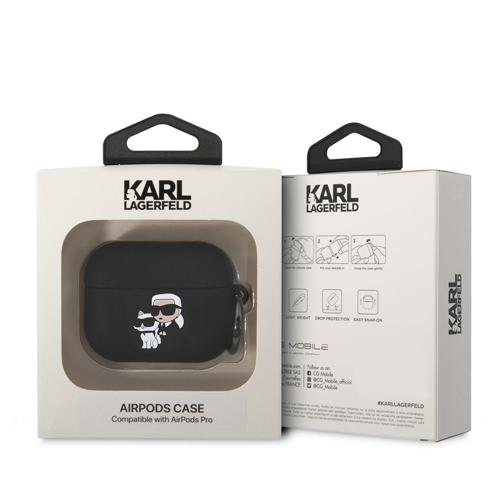 Karl Lagerfeld AirPods Pro & Pro 2 Case - NFT KC - Zwart-Koptelefoon case-Ilumina Benelux