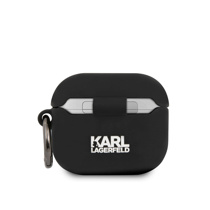 Karl Lagerfeld Airpod 3 Case - Zwart - White RSG Logo - Silicone-Koptelefoon case-Ilumina Benelux