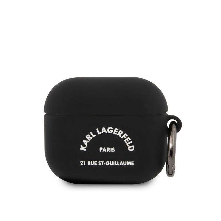 Karl Lagerfeld Airpod 3 Case - Zwart - White RSG Logo - Silicone-Koptelefoon case-Ilumina Benelux