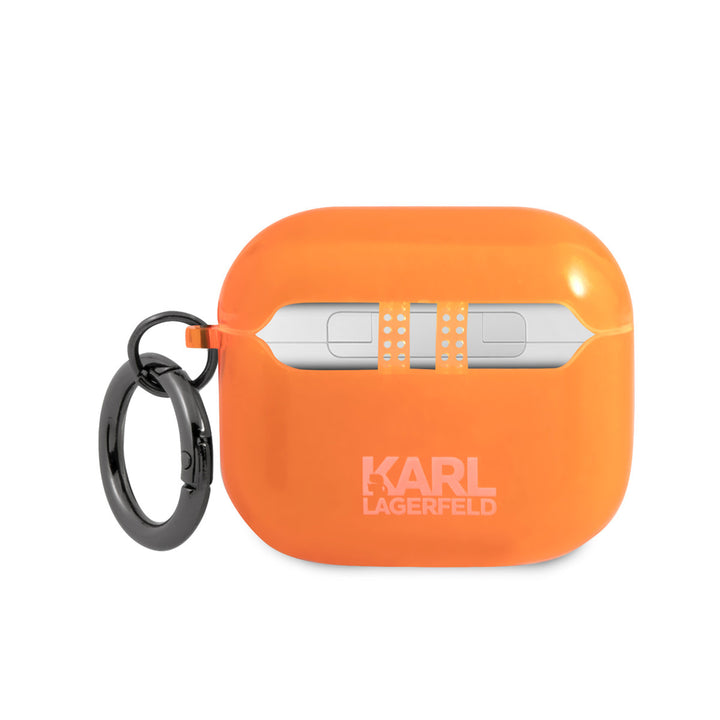 Karl Lagerfeld Airpods 3 Case - Fluorescent - Choupette - Oranje-Koptelefoon case-Ilumina Benelux