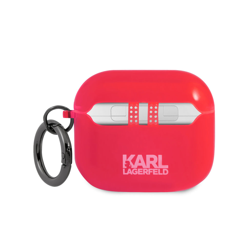 Karl Lagerfeld Airpods 3 Case - Fluorescent - Choupette - Roze-Koptelefoon case-Ilumina Benelux