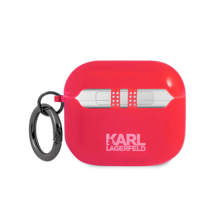 Karl Lagerfeld Airpods 3 Case - Fluorescent - Choupette - Roze-Koptelefoon case-Ilumina Benelux