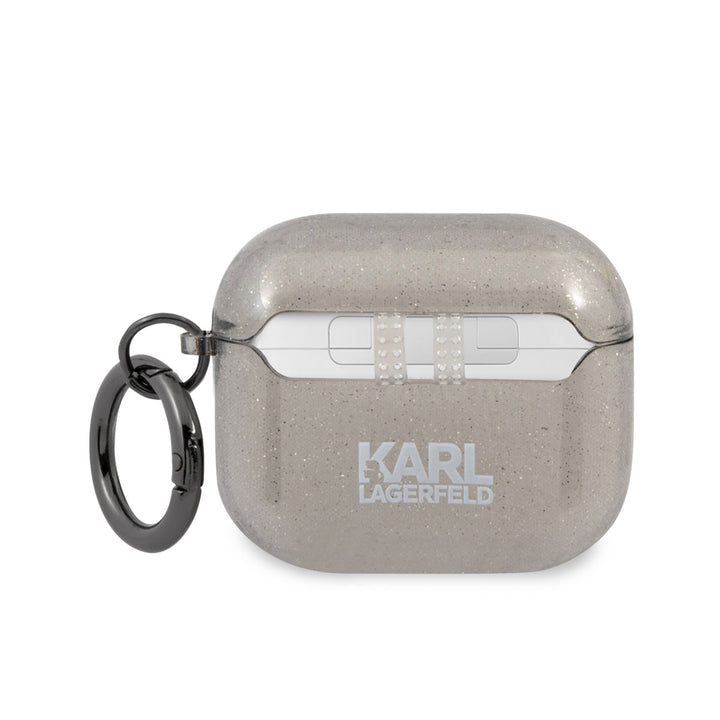 Karl Lagerfeld Airpods 3 Case - Glitter - Choupette - Zwart-Koptelefoon case-Ilumina Benelux