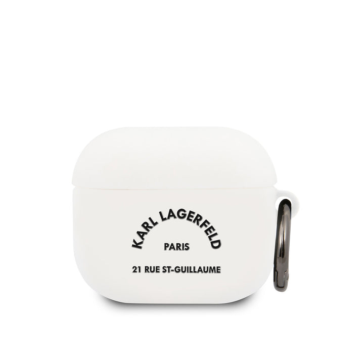 Karl Lagerfeld Airpods 3 Case - Silicone - Black RSG Logo - Wit-Koptelefoon case-Ilumina Benelux