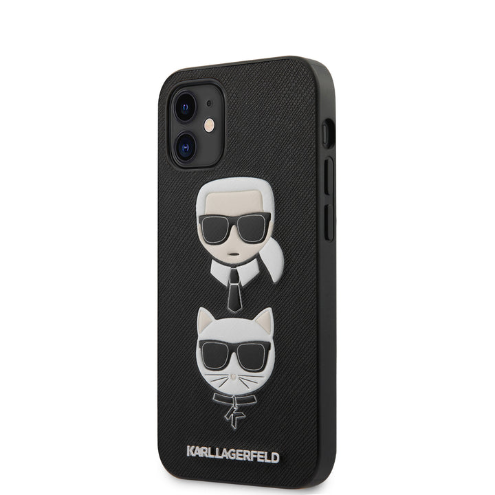 Karl Lagerfeld Apple iPhone 12 Mini Backcover hoesje Zwart - Saffiano-Hoesjes-Ilumina Benelux