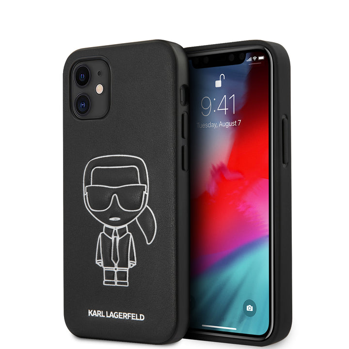 Karl Lagerfeld Apple iPhone 12 Mini Wit Backcover hoesje - Embossed-Hoesjes-Ilumina Benelux
