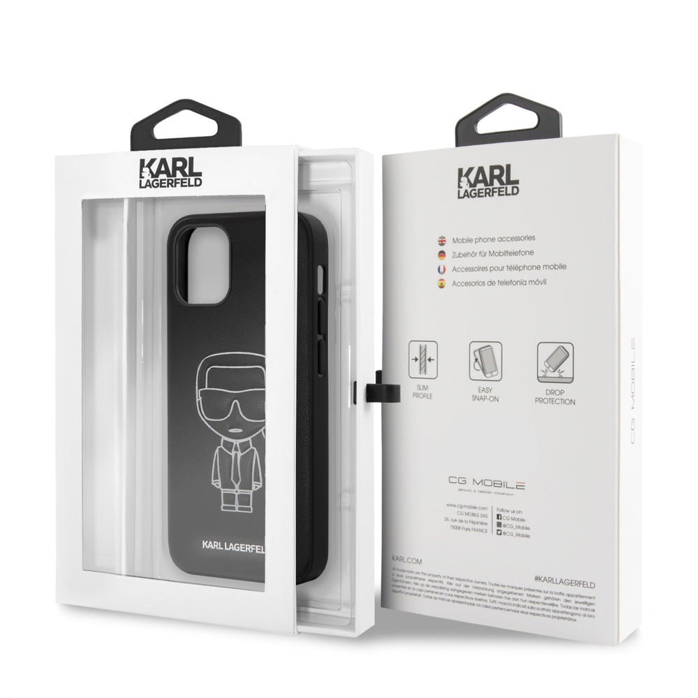 Karl Lagerfeld Apple iPhone 12 Mini Wit Backcover hoesje - Embossed-Hoesjes-Ilumina Benelux