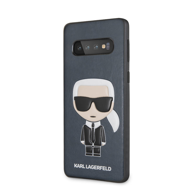 Karl Lagerfeld Galaxy S10 Backcover hoesje - Embossed Ikonik Karl - Navy-Hoesjes-Ilumina Benelux