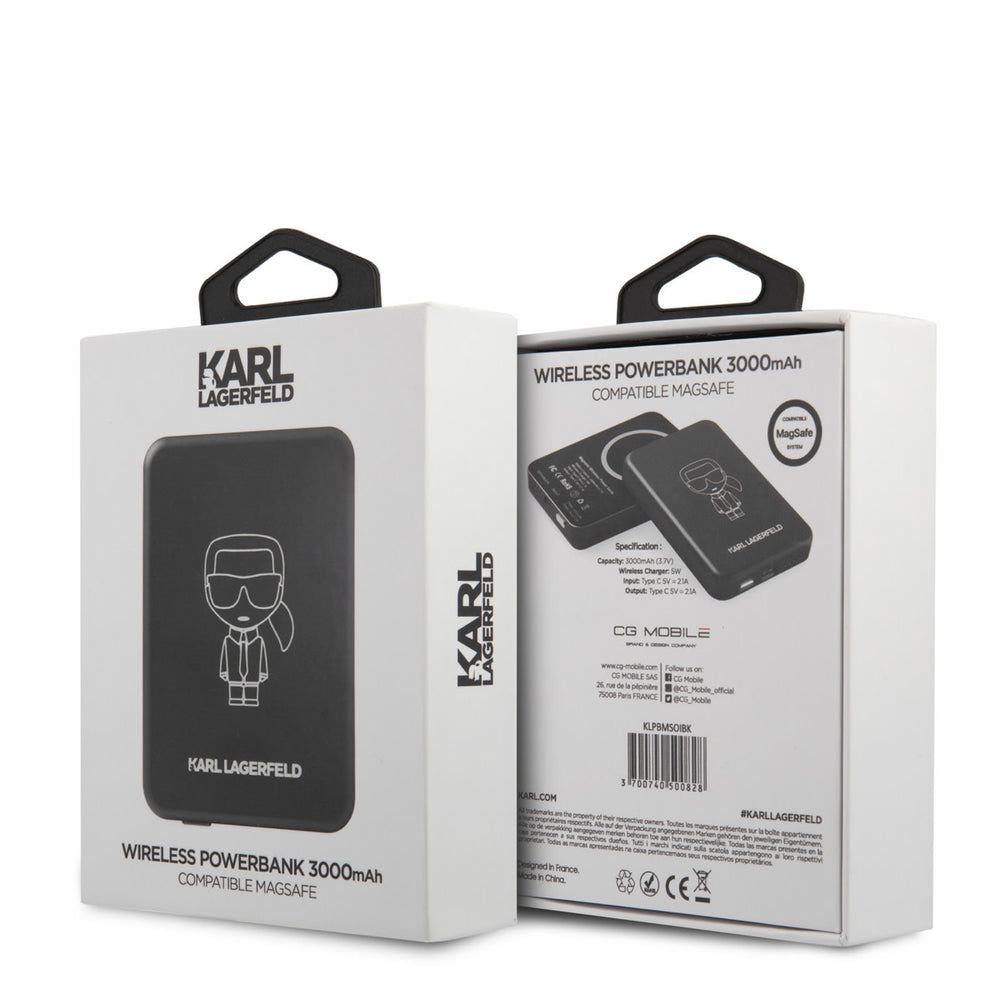 Karl Lagerfeld Magsafe Compatible Powerbank - 5W 3000mAh - Zwart-Powerbank-Ilumina Benelux