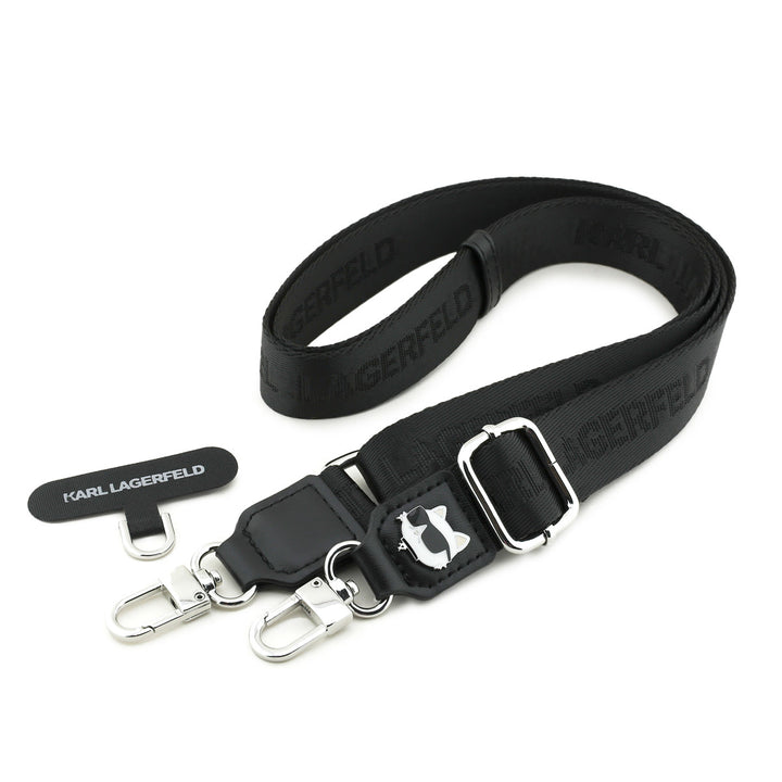Karl Lagerfeld Universal Crossbody Strap - Choupette Patch - Zwart-Telefoonkoord-Ilumina Benelux