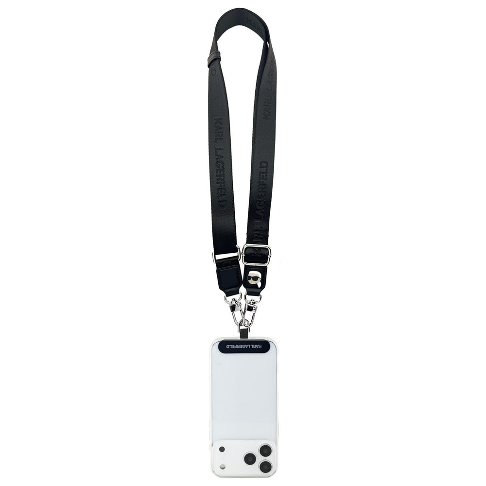 Karl Lagerfeld Universal Crossbody Strap - Karl Patch - Zwart-Telefoonkoord-Ilumina Benelux