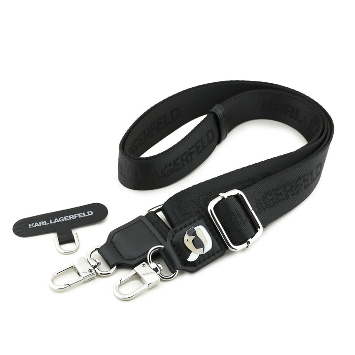 Karl Lagerfeld Universal Crossbody Strap - Karl Patch - Zwart-Telefoonkoord-Ilumina Benelux