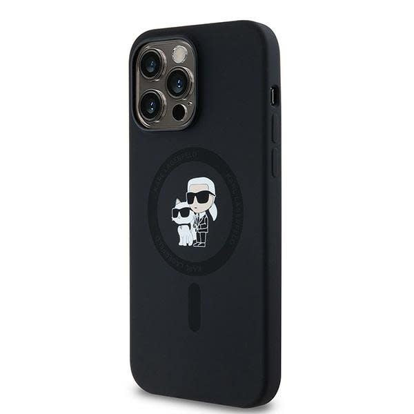 Karl Lagerfeld iPHone 14 Pro Backcover hoesje Magsafe - KC head Ring - Zwart-Hoesjes-Ilumina Benelux