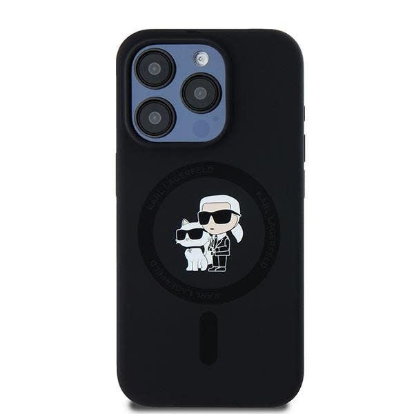 Karl Lagerfeld iPHone 14 Pro Backcover hoesje Magsafe - KC head Ring - Zwart-Hoesjes-Ilumina Benelux