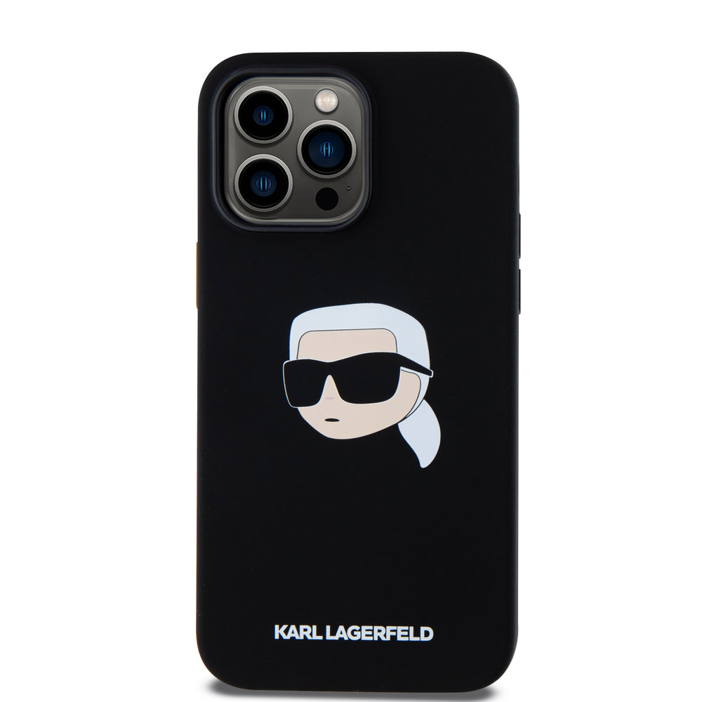 Karl Lagerfeld iPHone 14 Pro Backcover hoesje Magsafe - Karl Print - Zwart-Hoesjes-Ilumina Benelux