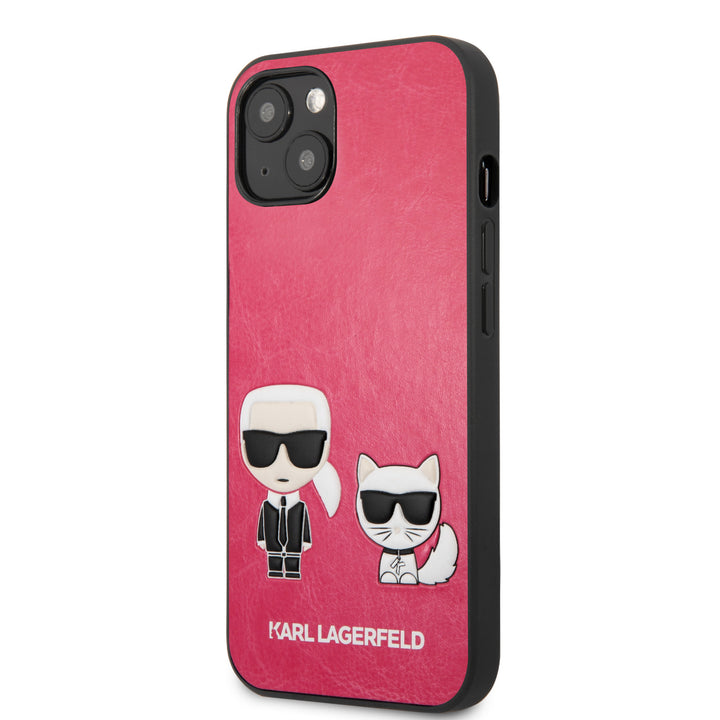 Karl Lagerfeld iPhone 13 Mini Hardcase Backcover - Karl & Choupette - Fuchsia-Hoesjes-Ilumina Benelux
