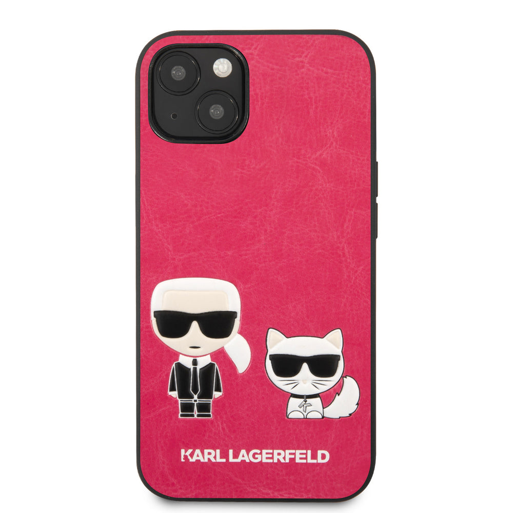 Karl Lagerfeld iPhone 13 Mini Hardcase Backcover - Karl & Choupette - Fuchsia-Hoesjes-Ilumina Benelux