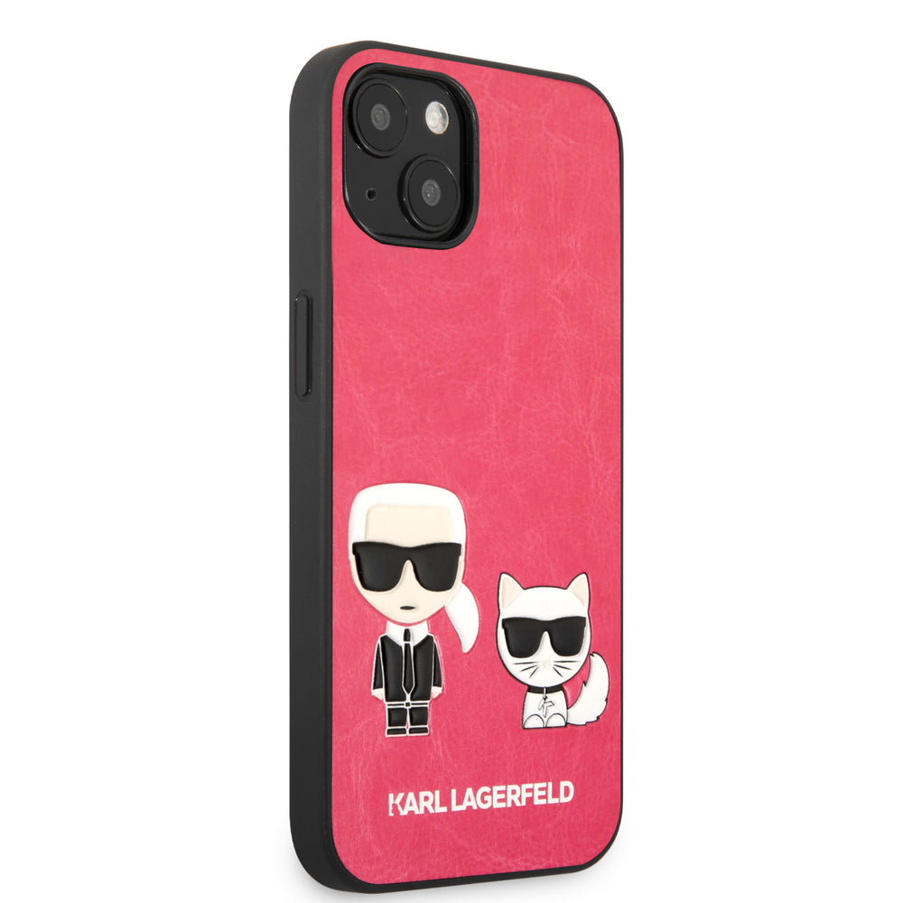 Karl Lagerfeld iPhone 13 Mini Hardcase Backcover - Karl & Choupette - Fuchsia-Hoesjes-Ilumina Benelux