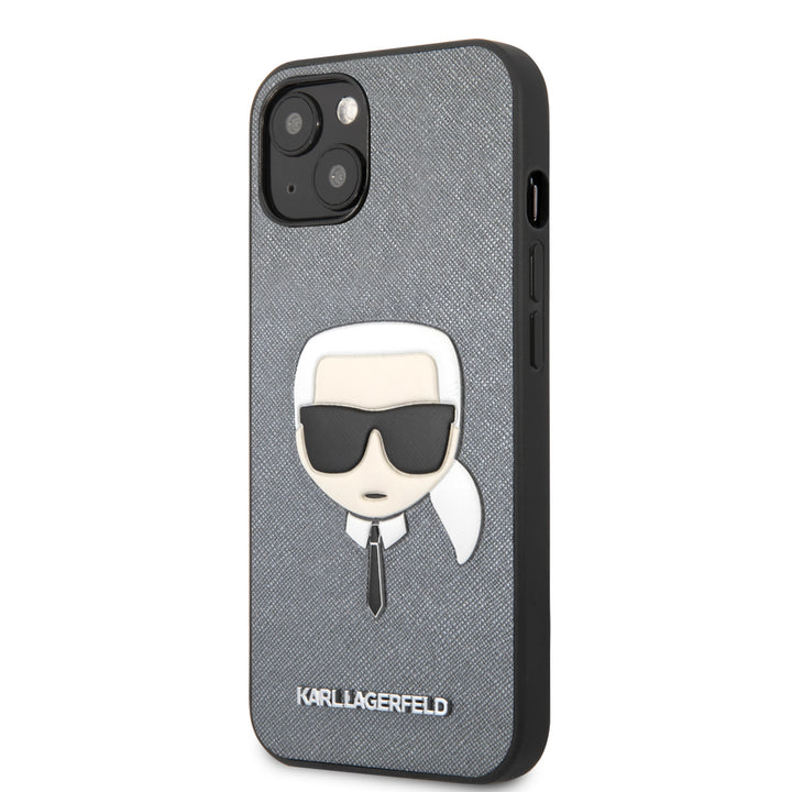 Karl Lagerfeld iPhone 13 Mini Hardcase Backcover - Karl's head - Zilver-Hoesjes-Ilumina Benelux