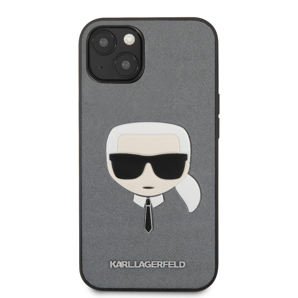 Karl Lagerfeld iPhone 13 Mini Hardcase Backcover - Karl's head - Zilver-Hoesjes-Ilumina Benelux