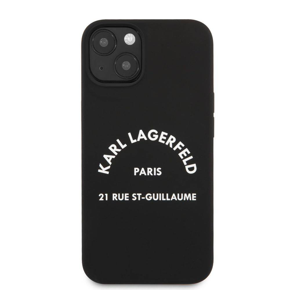 Karl Lagerfeld iPhone 13 Mini Hardcase Backcover - RSG White Logo - Zwart-Hoesjes-Ilumina Benelux