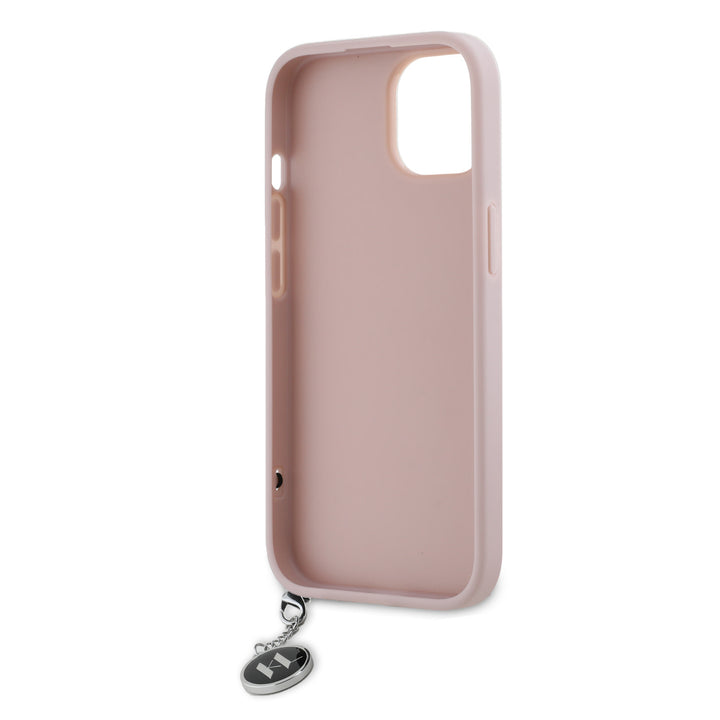 Karl Lagerfeld iPhone 14 & 13 Backcover hoesje Saffiano rhinestones and charm - Roze-Hoesjes-Ilumina Benelux
